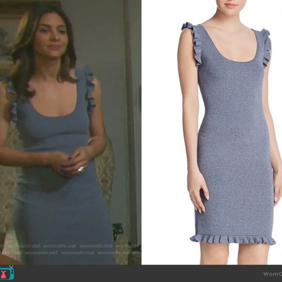 NWT C/meo Collective Incompatible Ruffled Knit Dress - Picture 3 of 5